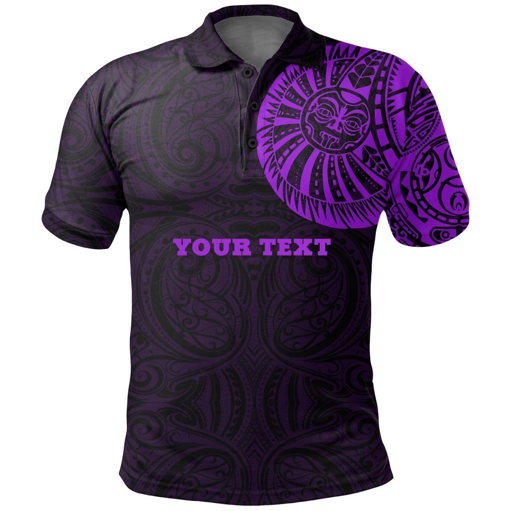 Maori Polo Shirt, Maori Warrior Tattoo Golf Shirts Purple - Customized
