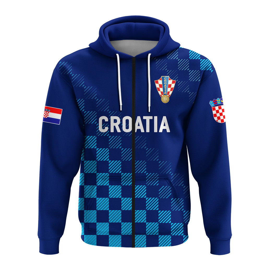 Custom Croatia Hoodie Football 2022 Champions Pride Blue