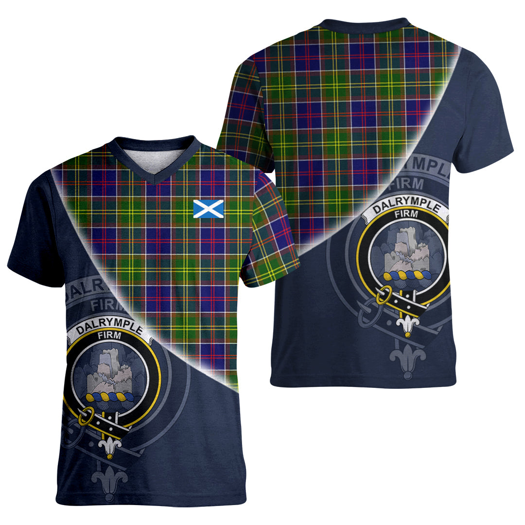 Printivon Dalrymple Tartan Scottish Crest T Shirt