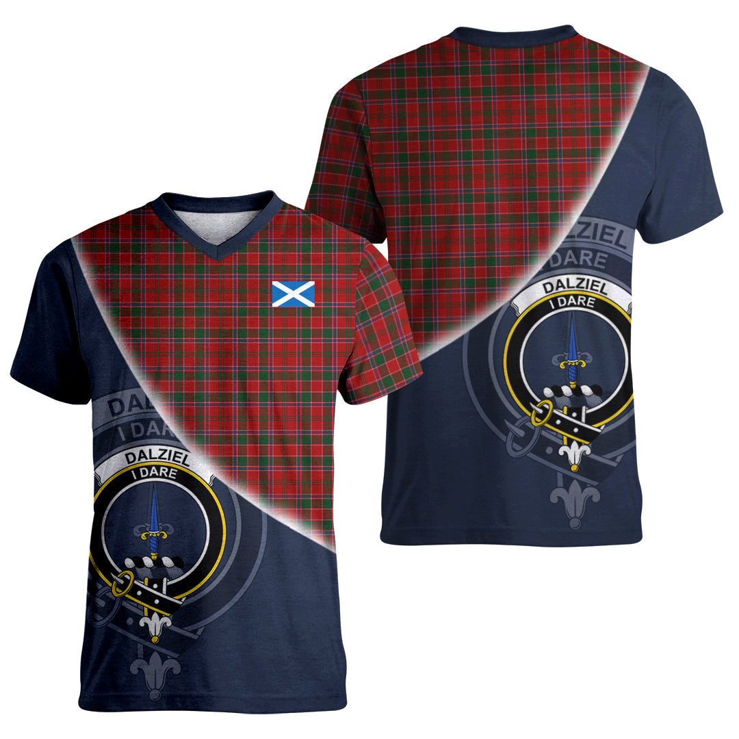 Printivon Dalziel Tartan Scottish Crest T Shirt