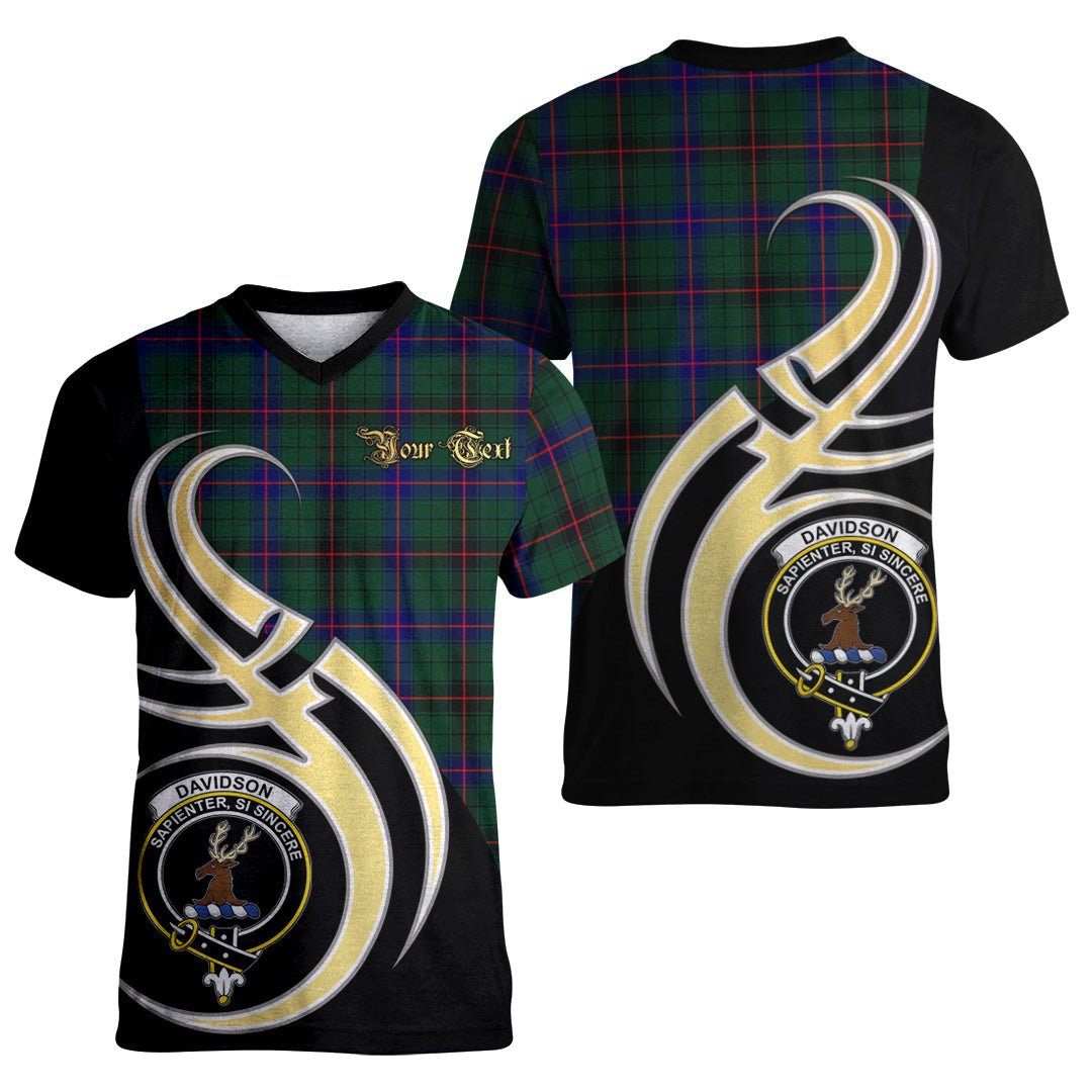 Printivon Davidson Modern Tartan Crest Believe In Me T Shirt