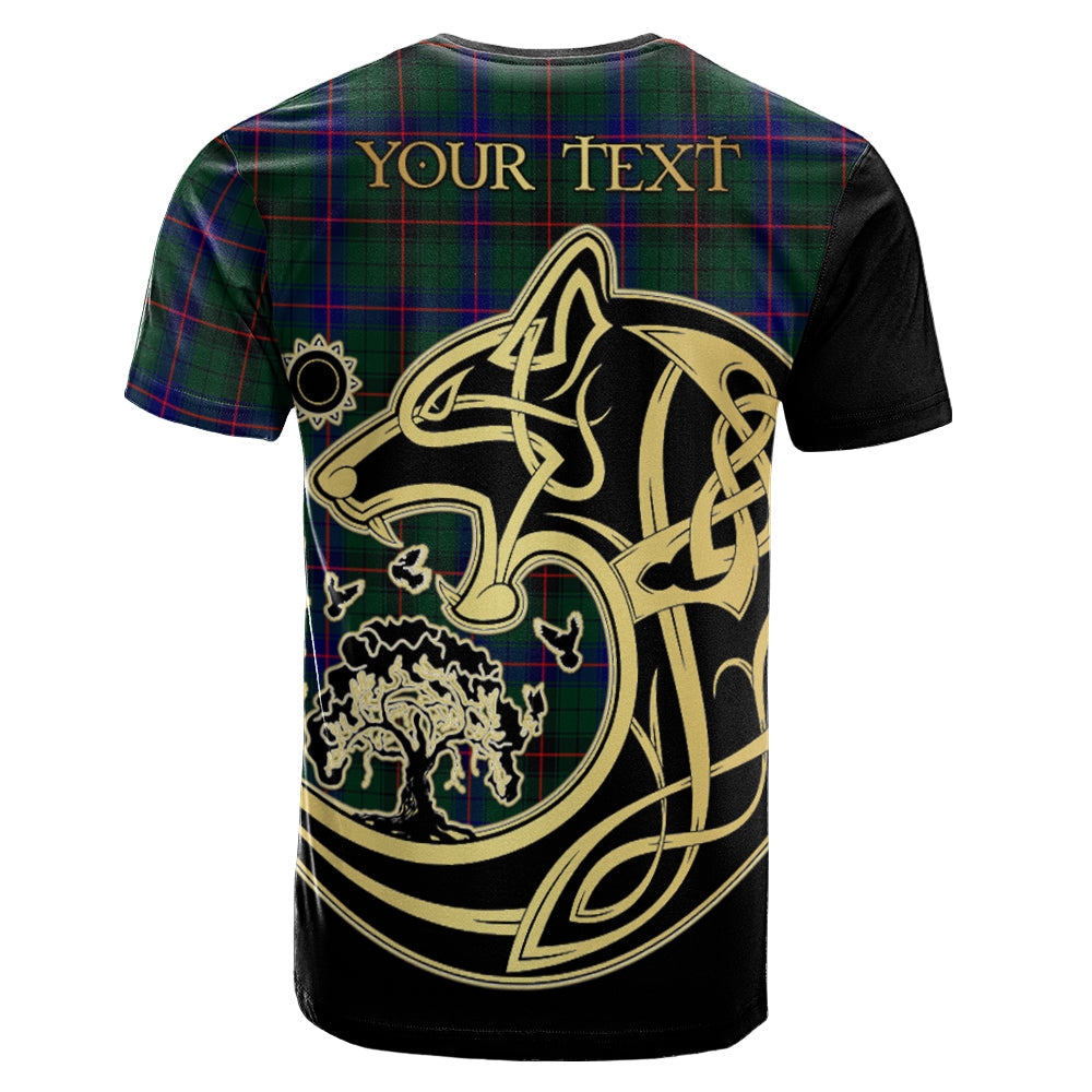 Printivon Davidson Modern Crest Celtic Wolf Tartan T Shirt Custom Your Text