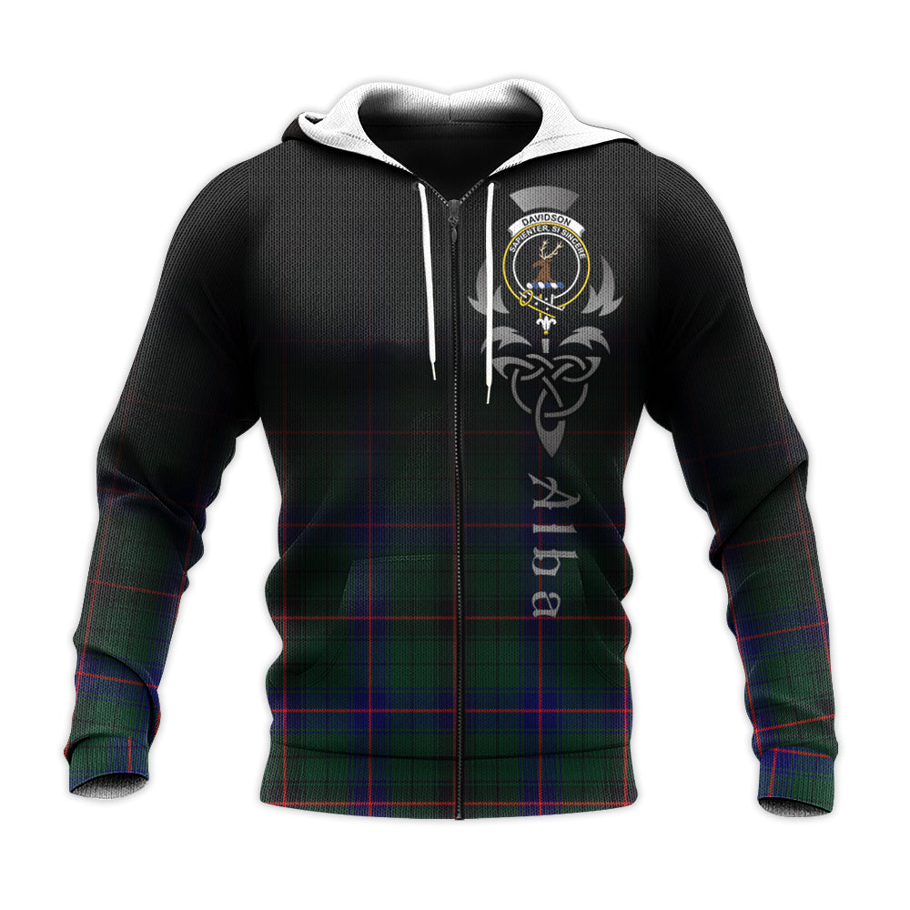 Printivon Davidson Modern Tartan Crest Alba Celtic Hoodie
