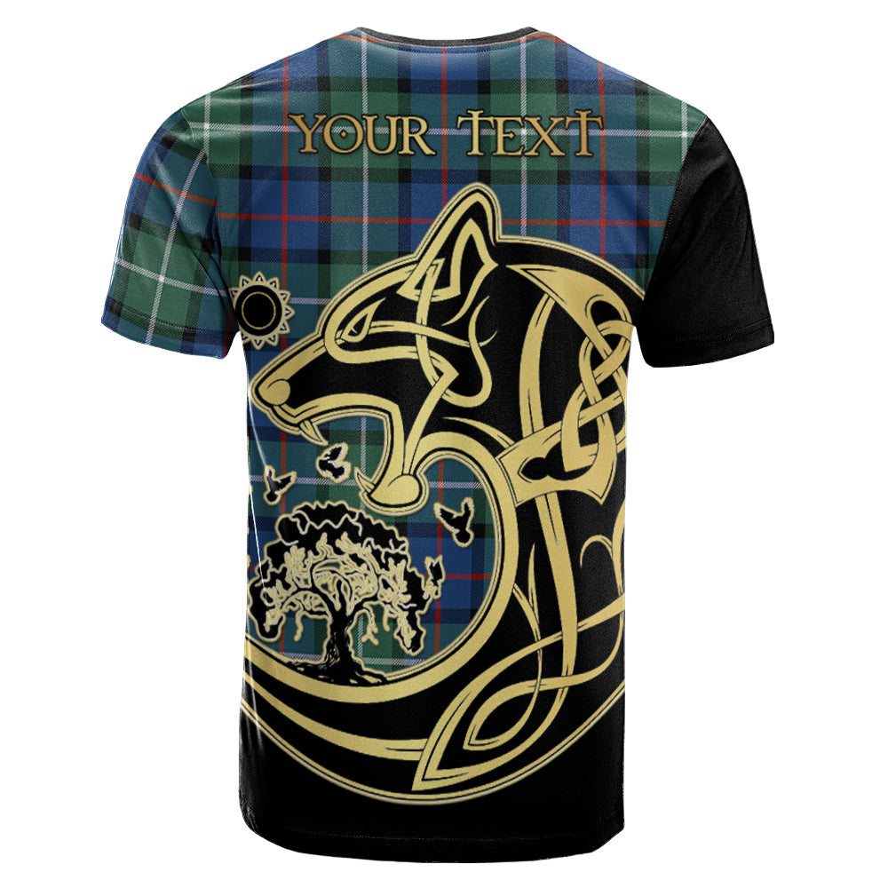 Printivon Davidson of Tulloch Crest Celtic Wolf Tartan T Shirt Custom Your Text