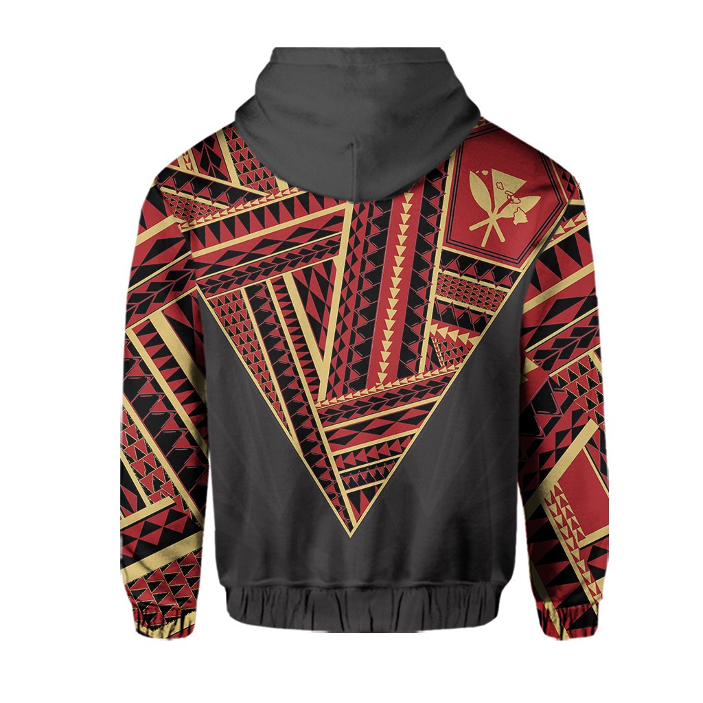 Hawaii Hoodie Football Jersey Style Gray And Red AH