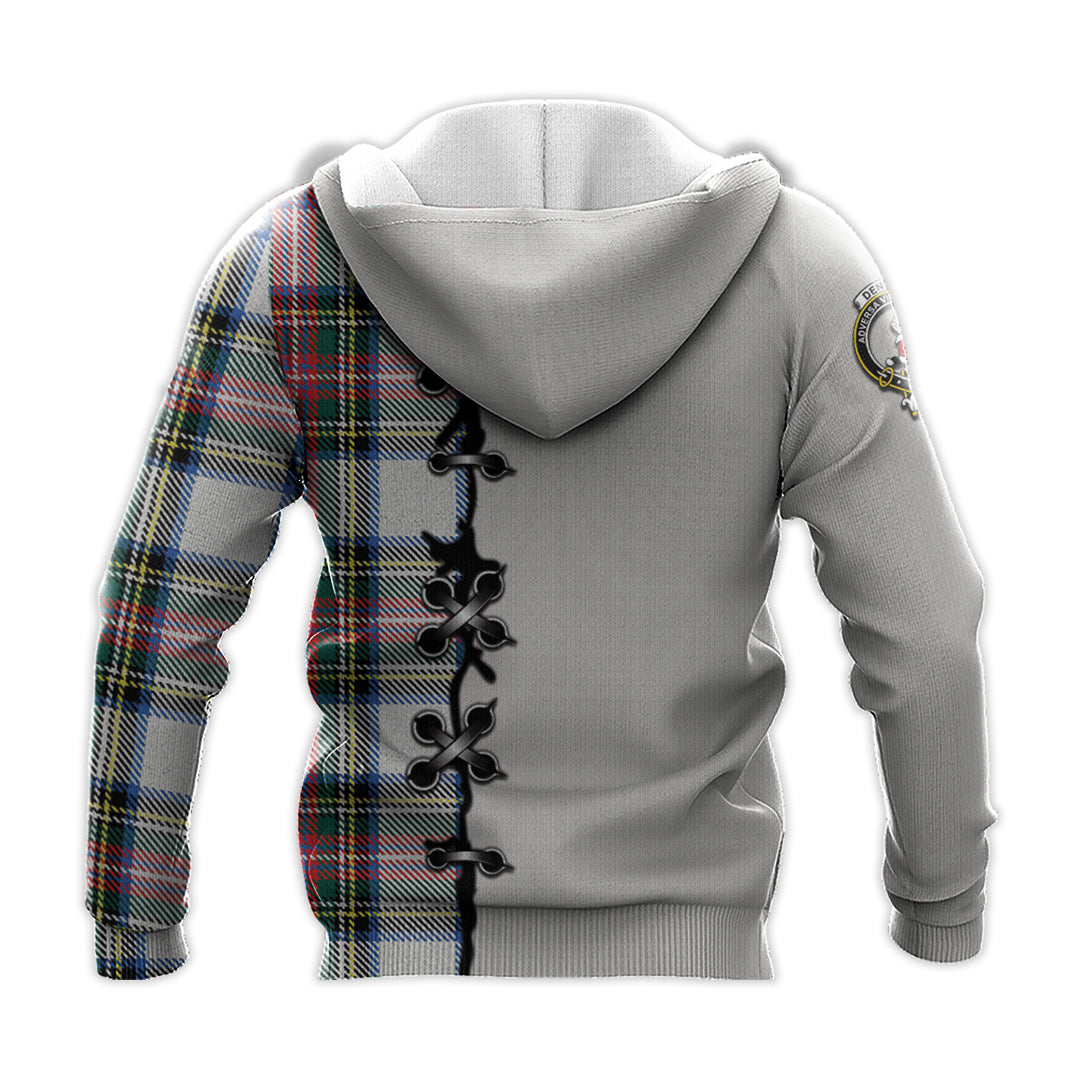 Printivon Dennistoun Tartan Hoodie Lion Rampant And Celtic Thistle Style