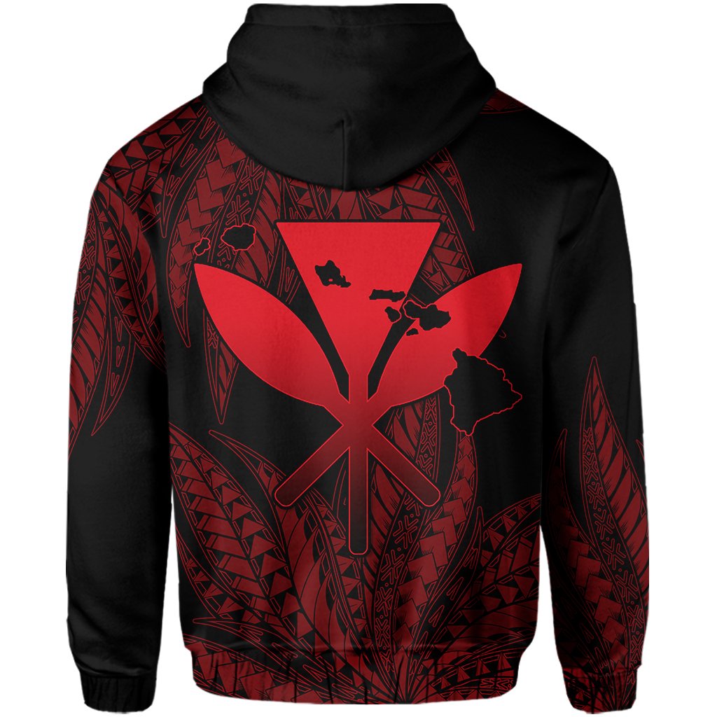 Hawaii King Polynesian Hoodie Durk Style Red AH