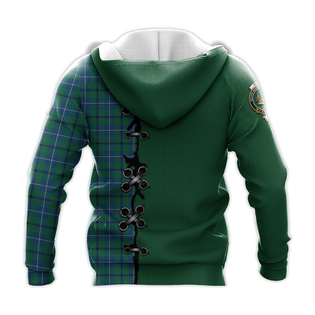 Printivon Douglas Ancient Tartan Hoodie Lion Rampant And Celtic Thistle Style