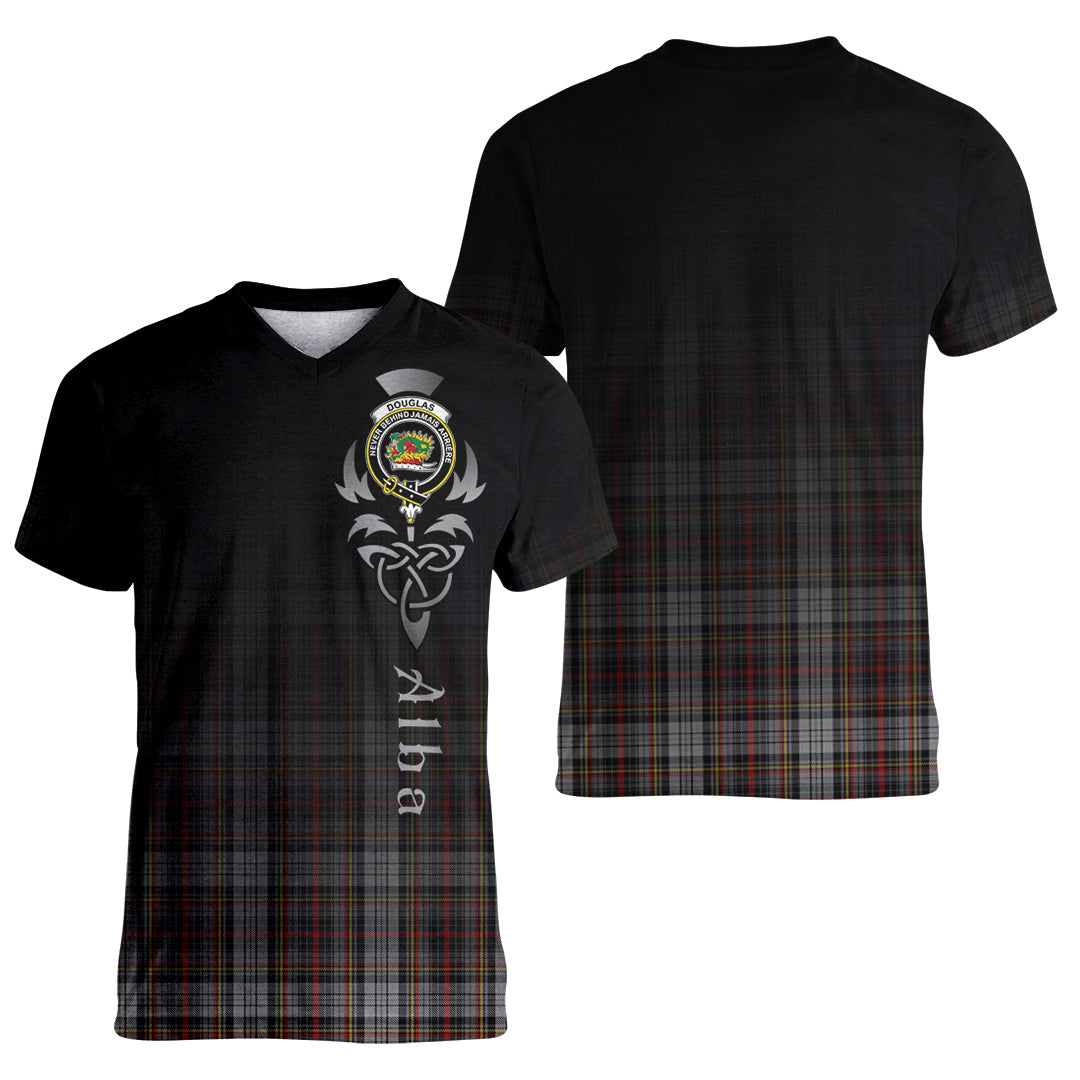 Printivon Douglas Ancient Dress Tartan Crest Alba Celtic T Shirt