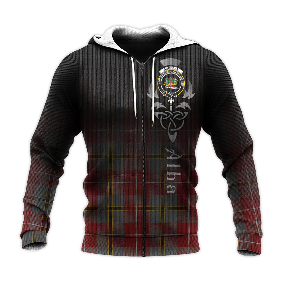 Printivon Douglas Ancient Red Tartan Crest Alba Celtic Hoodie
