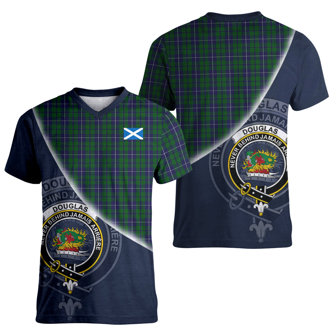 Printivon Douglas Green Tartan Scottish Crest T Shirt