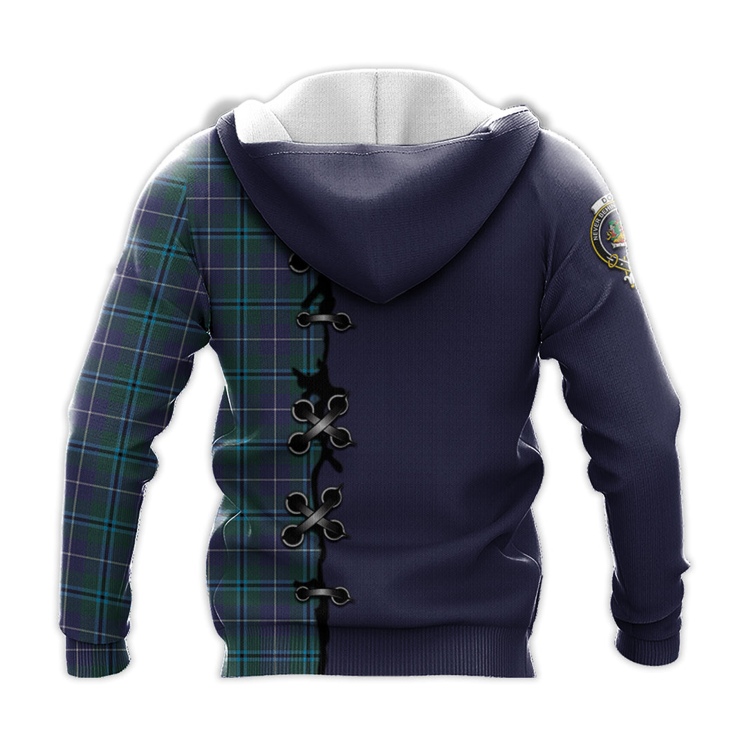 Printivon Douglas Modern Tartan Hoodie Lion Rampant And Celtic Thistle Style