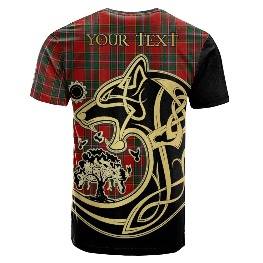Printivon Drummond Ancient Crest Celtic Wolf Tartan T Shirt Custom Your Text