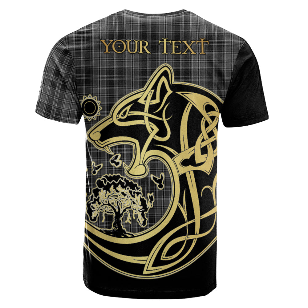 Printivon Drummond Grey Crest Celtic Wolf Tartan T Shirt Custom Your Text