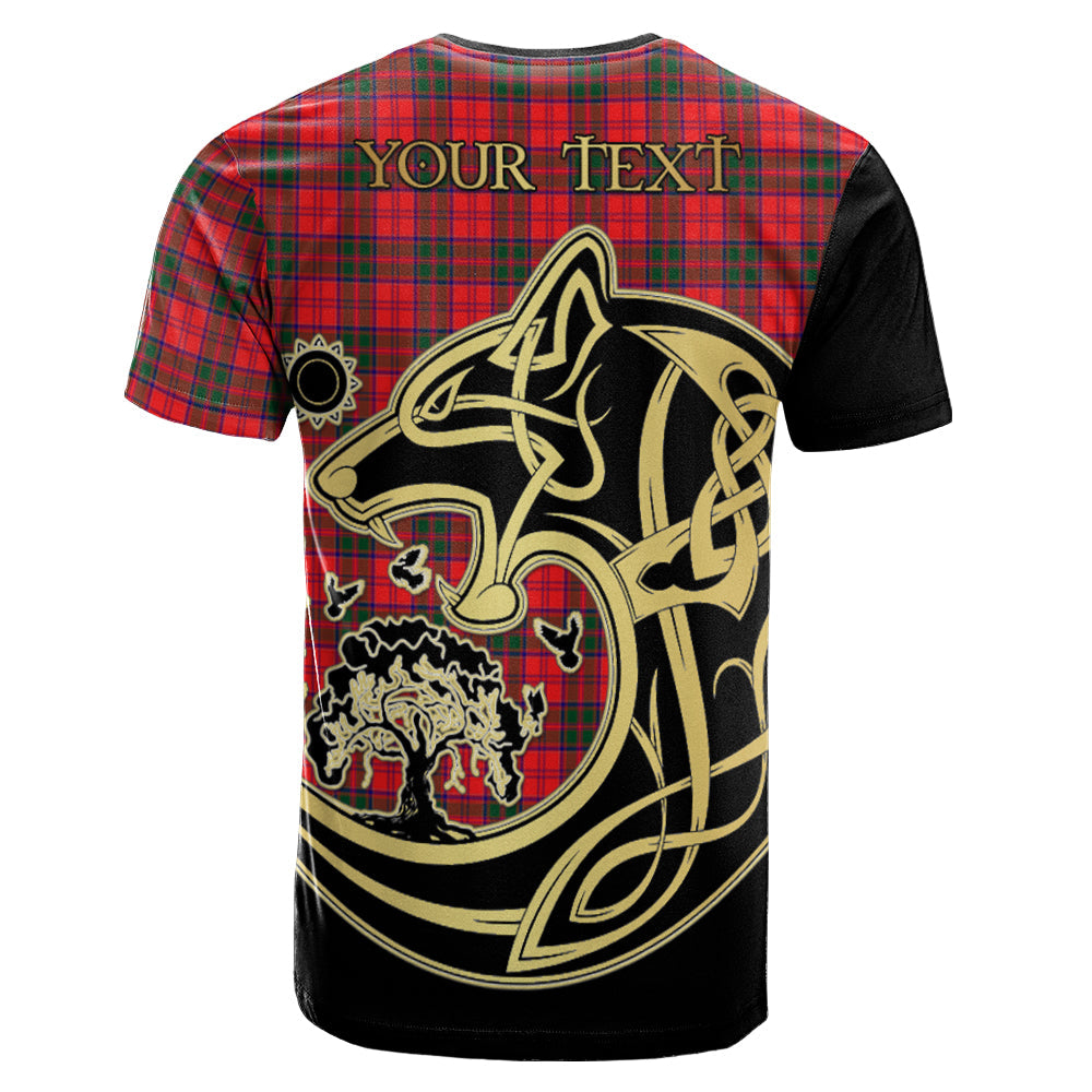 Printivon Drummond Modern Crest Celtic Wolf Tartan T Shirt Custom Your Text