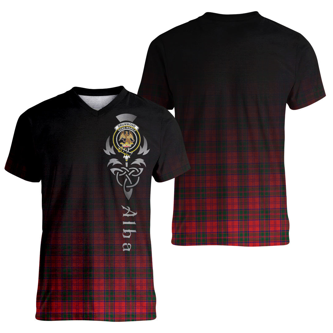 Printivon Drummond Modern Tartan Crest Alba Celtic T Shirt