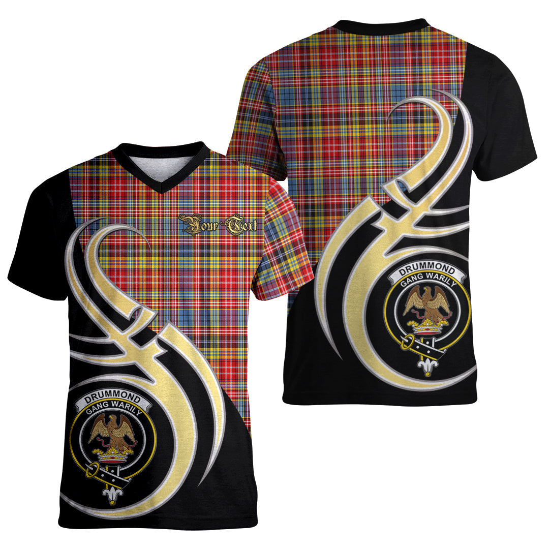 Printivon Drummond of Strathallan Modern Tartan Crest Believe In Me T Shirt