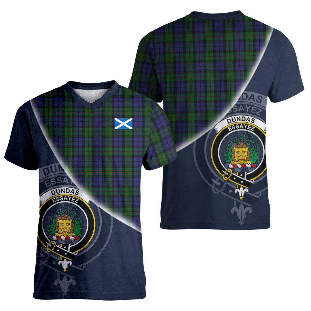 Printivon Dundas Tartan Scottish Crest T Shirt