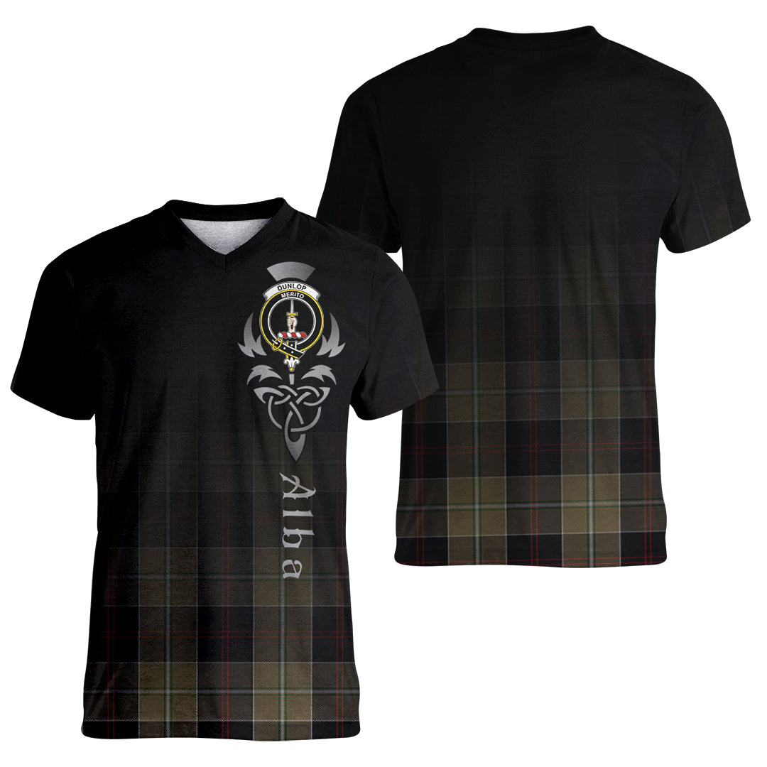 Printivon Dunlop Hunting Tartan Crest Alba Celtic T Shirt