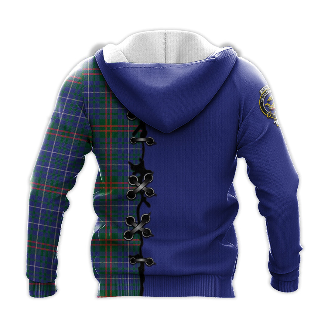 Printivon Edmonstone Tartan Hoodie Lion Rampant And Celtic Thistle Style