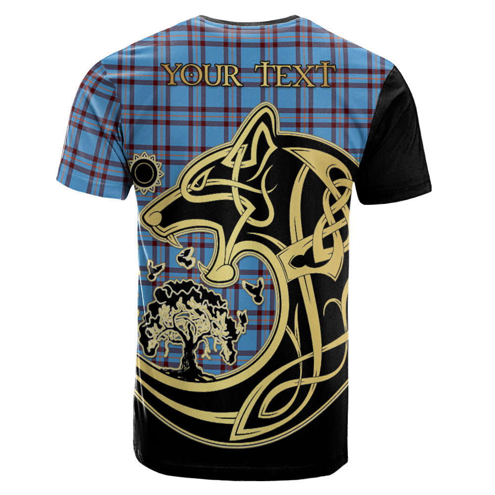 Printivon Elliot Ancient Crest Celtic Wolf Tartan T Shirt Custom Your Text