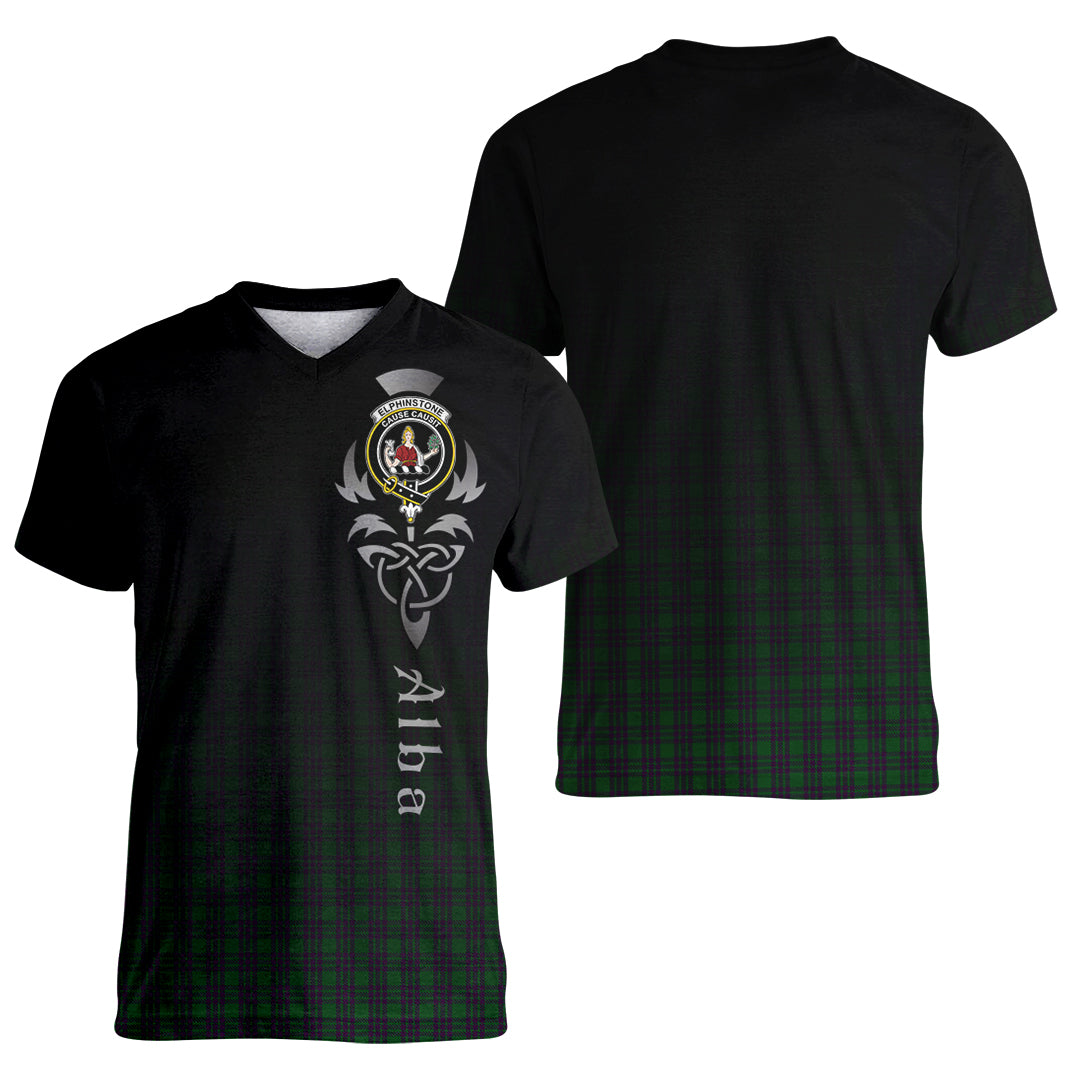 Printivon Elphinstone Tartan Crest Alba Celtic T Shirt