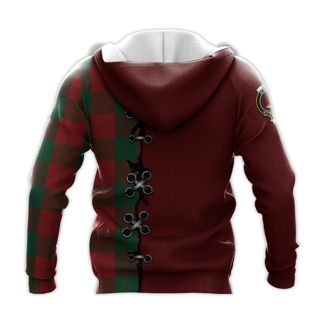 Printivon Erskine Tartan Hoodie Lion Rampant And Celtic Thistle Style