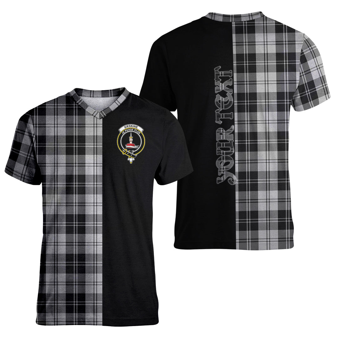 Printivon Erskine Black and White Tartan Personalize Half T shirt