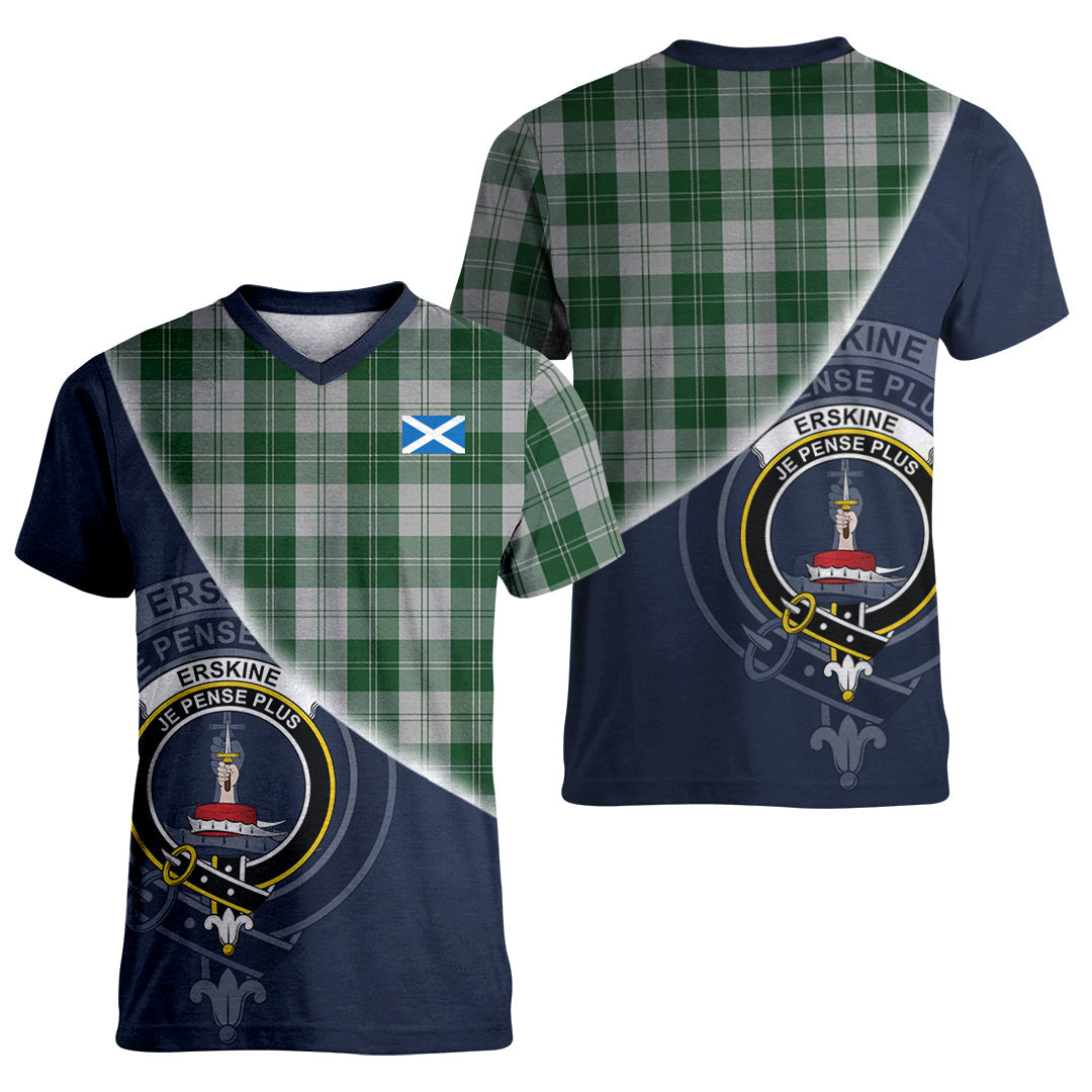 Printivon Erskine Green Tartan Scottish Crest T Shirt