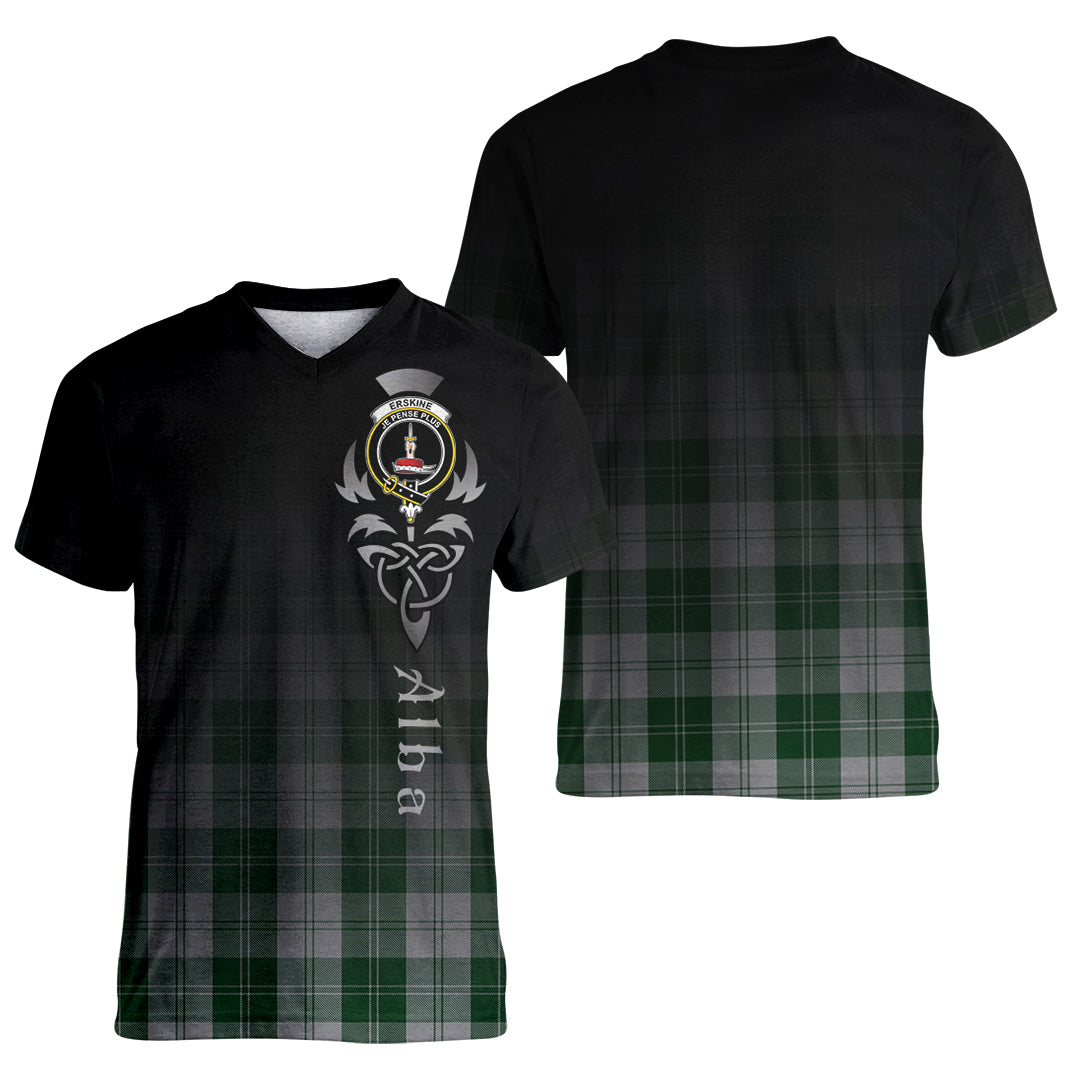 Printivon Erskine Green Tartan Crest Alba Celtic T Shirt