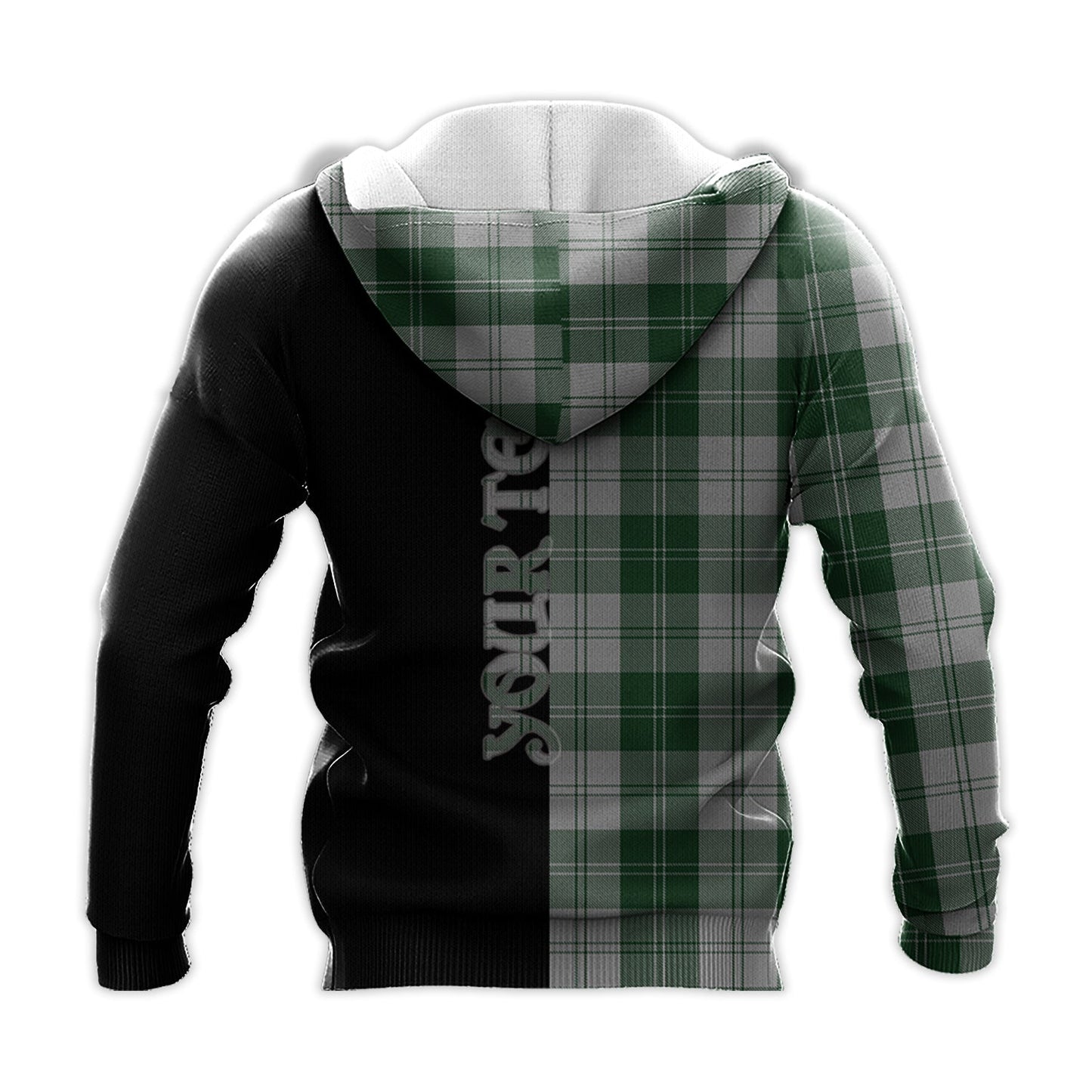 Printivon Erskine Green Tartan Personalize Half Hoodie