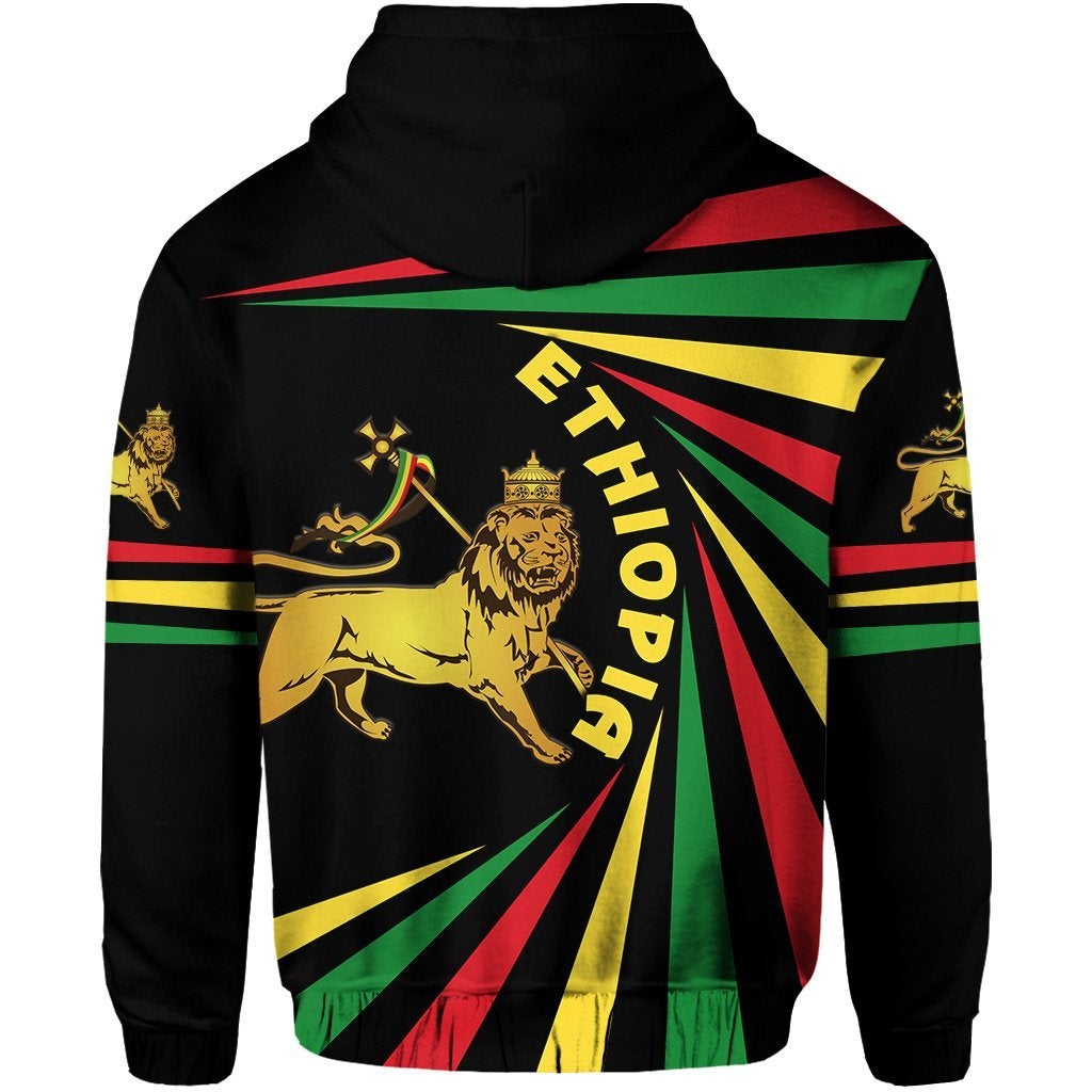 Ethiopia Lion Of Judah Zip Hoodie Creative Style