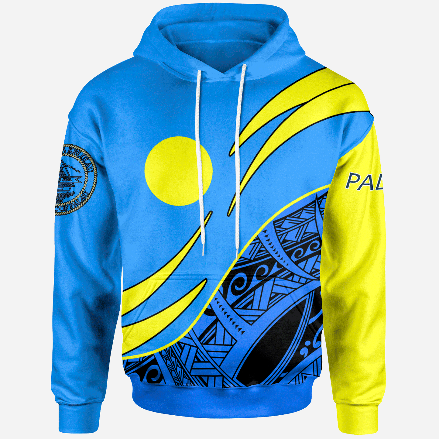 Palau Hoodie Symmetrical Lines Curve Style Zip Up Unisex Hoodie
