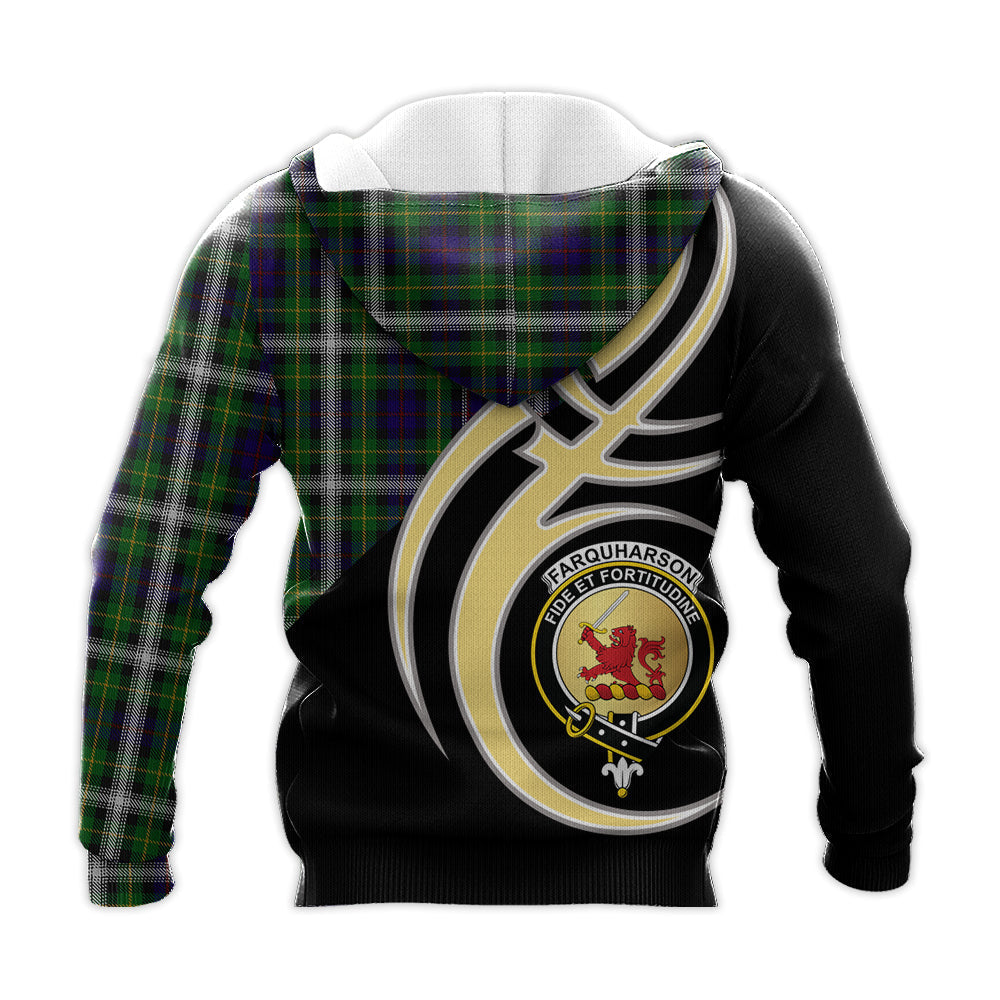 Printivon Farquharson Dress Clan Believe In Me Crest Tartan Knitted Hoodie Custom Your Text
