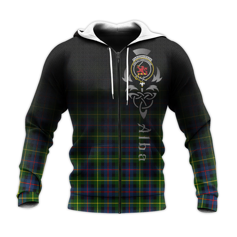 Printivon Farquharson Modern Tartan Crest Alba Celtic Hoodie