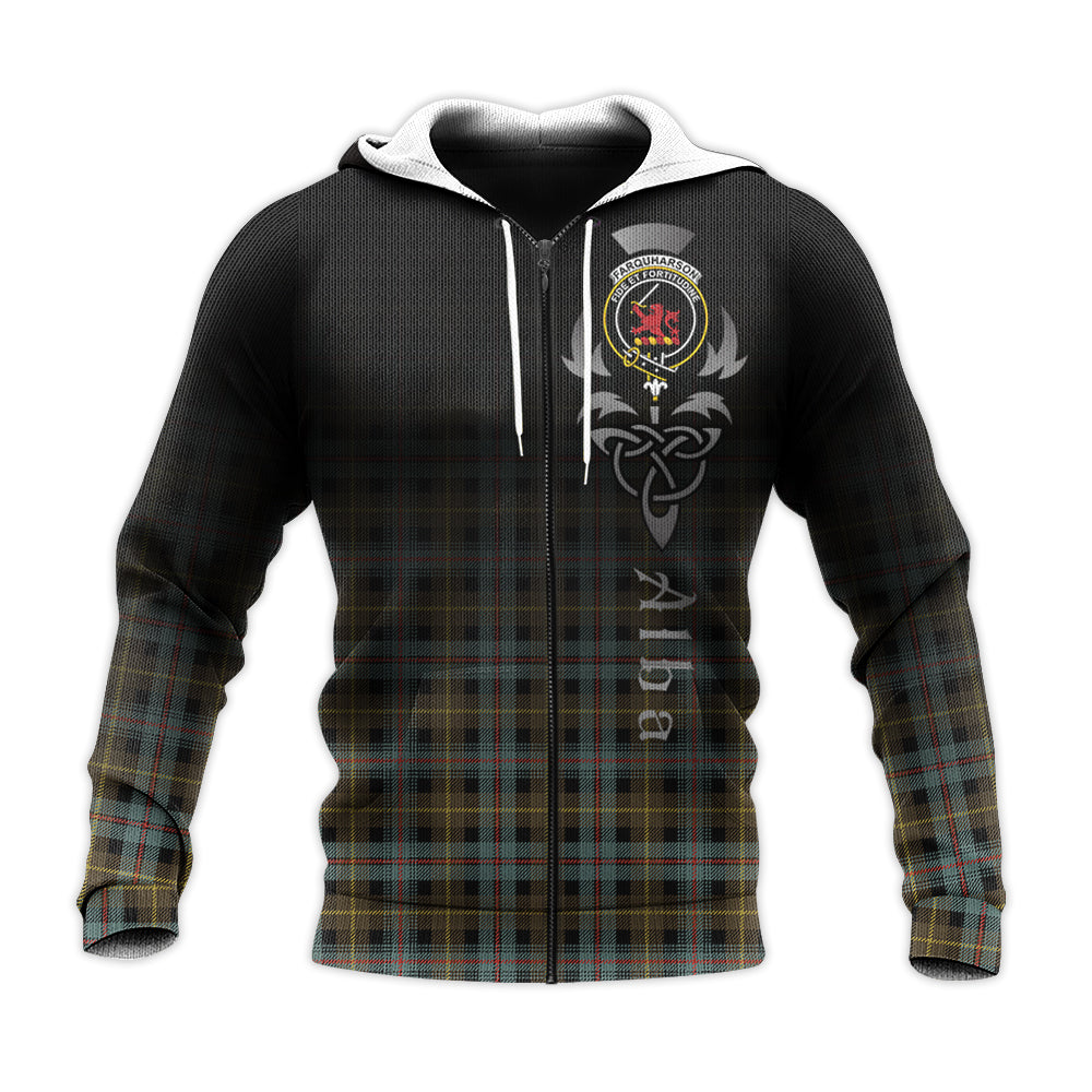 Printivon Farquharson Weathered Tartan Crest Alba Celtic Hoodie