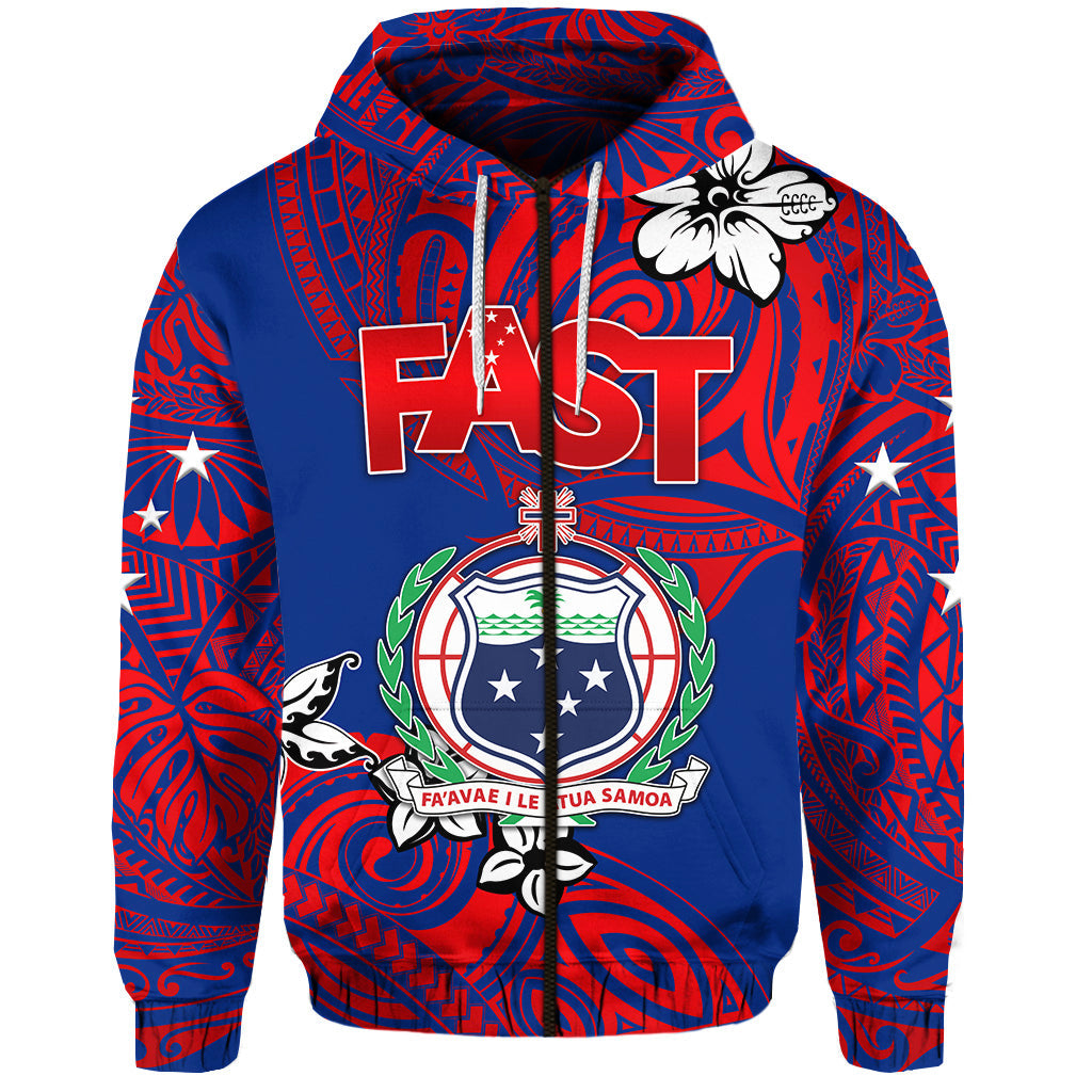 Samoa FAST Party Zip Hoodie Unique Vibes