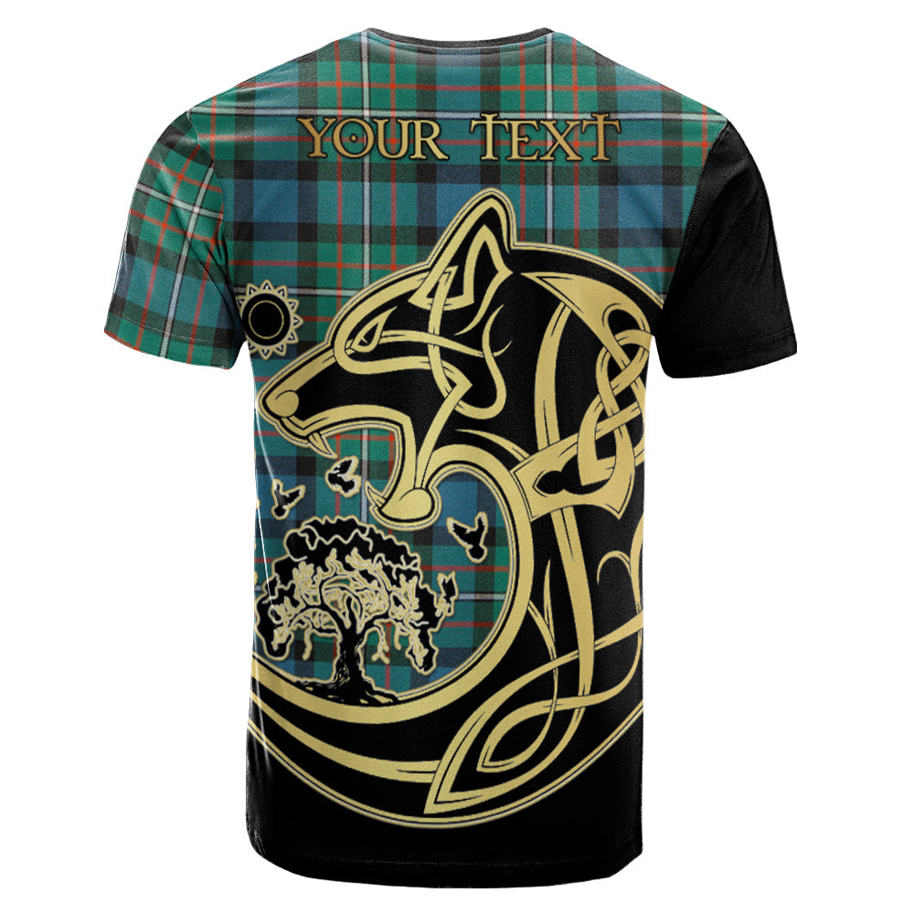 Printivon Ferguson Ancient Crest Celtic Wolf Tartan T Shirt Custom Your Text