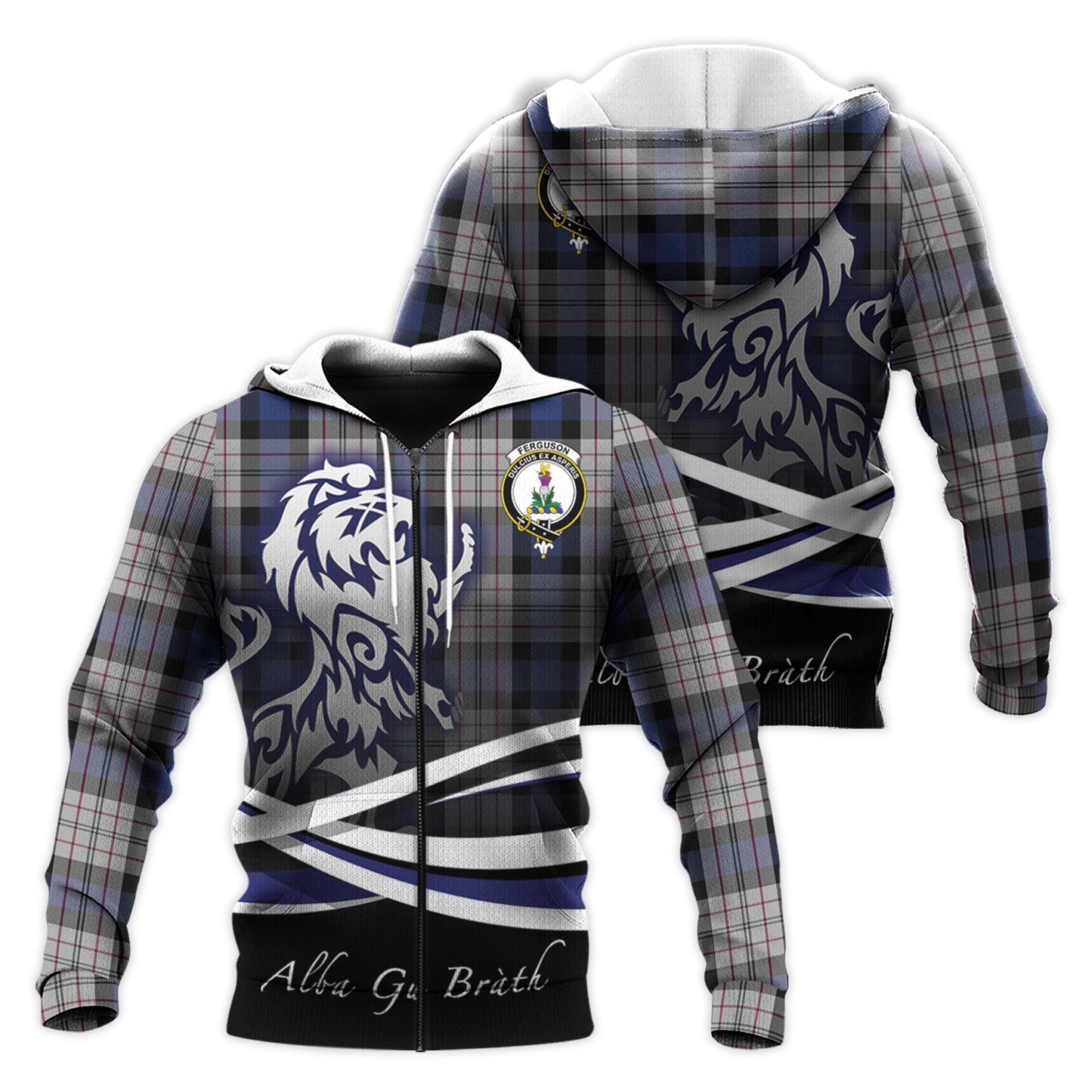 Printivon Ferguson Dress Tartan Scottish Lion Hoodie