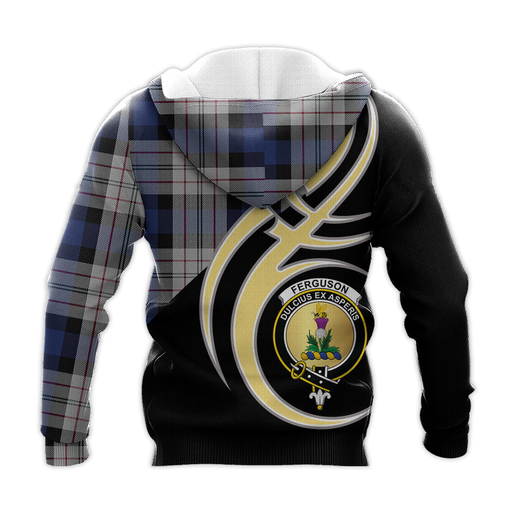 Printivon Ferguson Dress Clan Believe In Me Crest Tartan Knitted Hoodie Custom Your Text