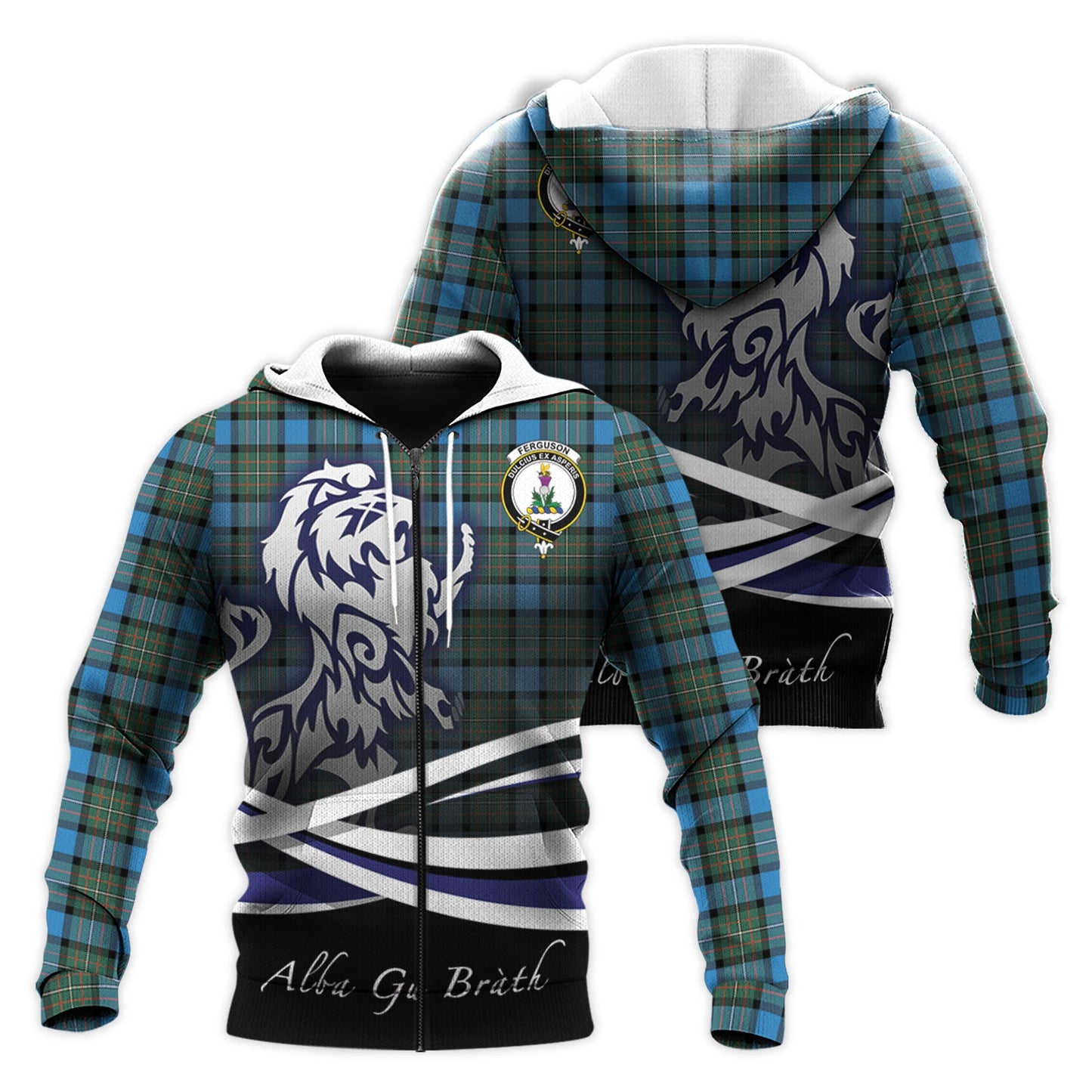 Printivon Fergusson Ancient Tartan Scottish Lion Hoodie