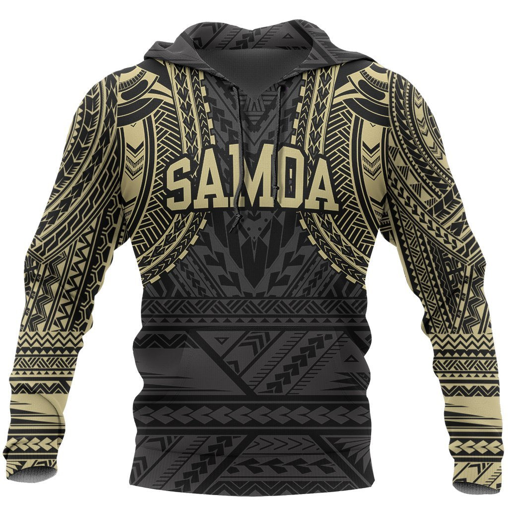 American Samoa All Over Hoodie Samoa Polynesian Tattoo Style