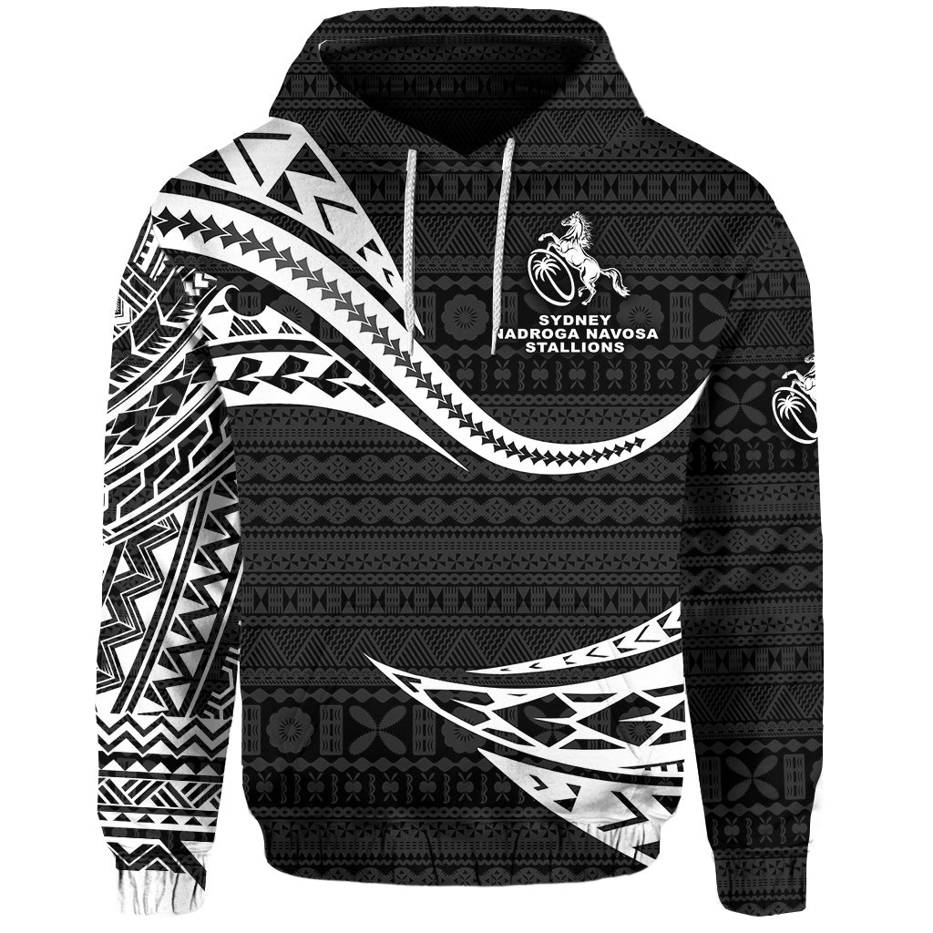 Fiji Rugby Hoodie Sydney Nadroga Navosa Stallions Unique Version Black