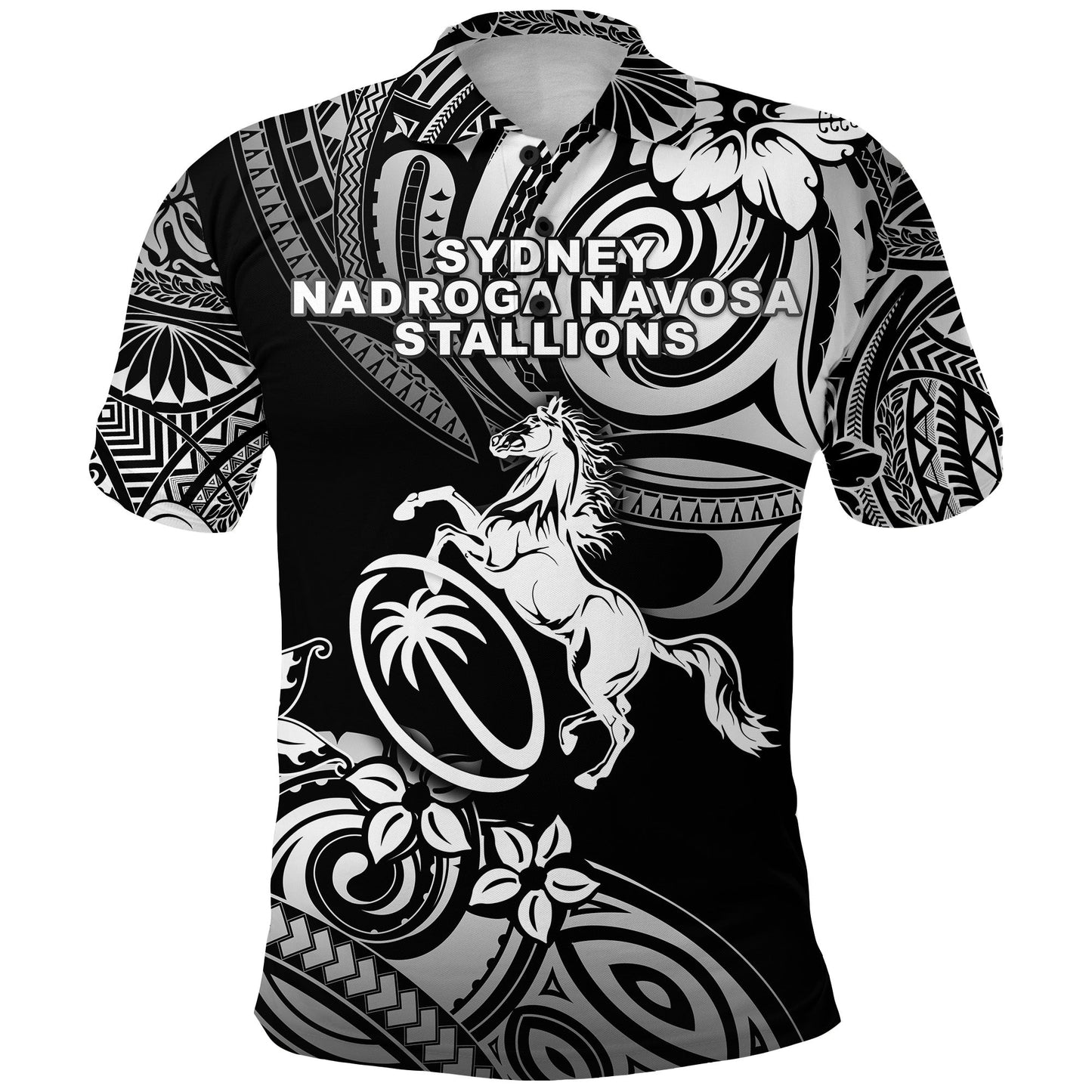 Fiji Rugby Polo Shirt Sydney Nadroga Navosa Stallions Unique Vibes - Black