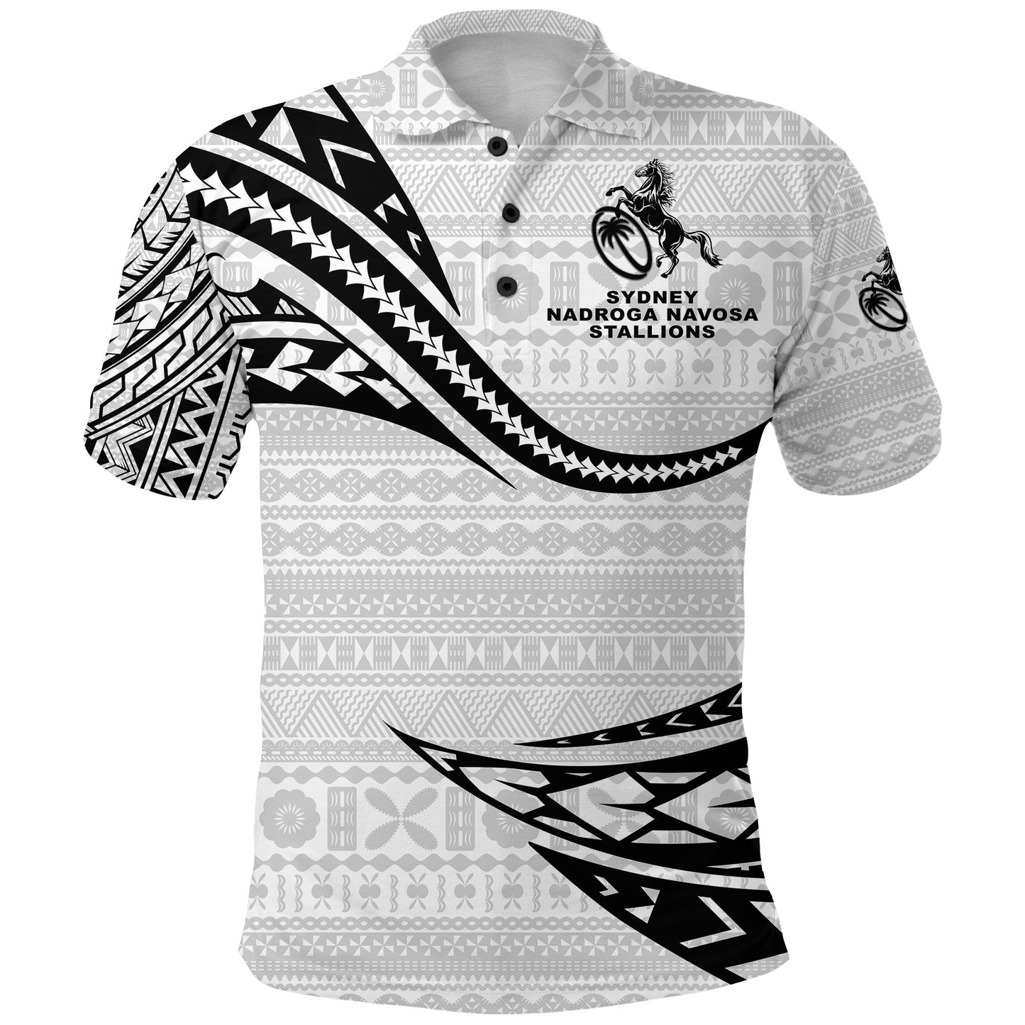 Fiji Rugby Polo Shirt Sydney Nadroga Navosa Stallions Unique Version - White