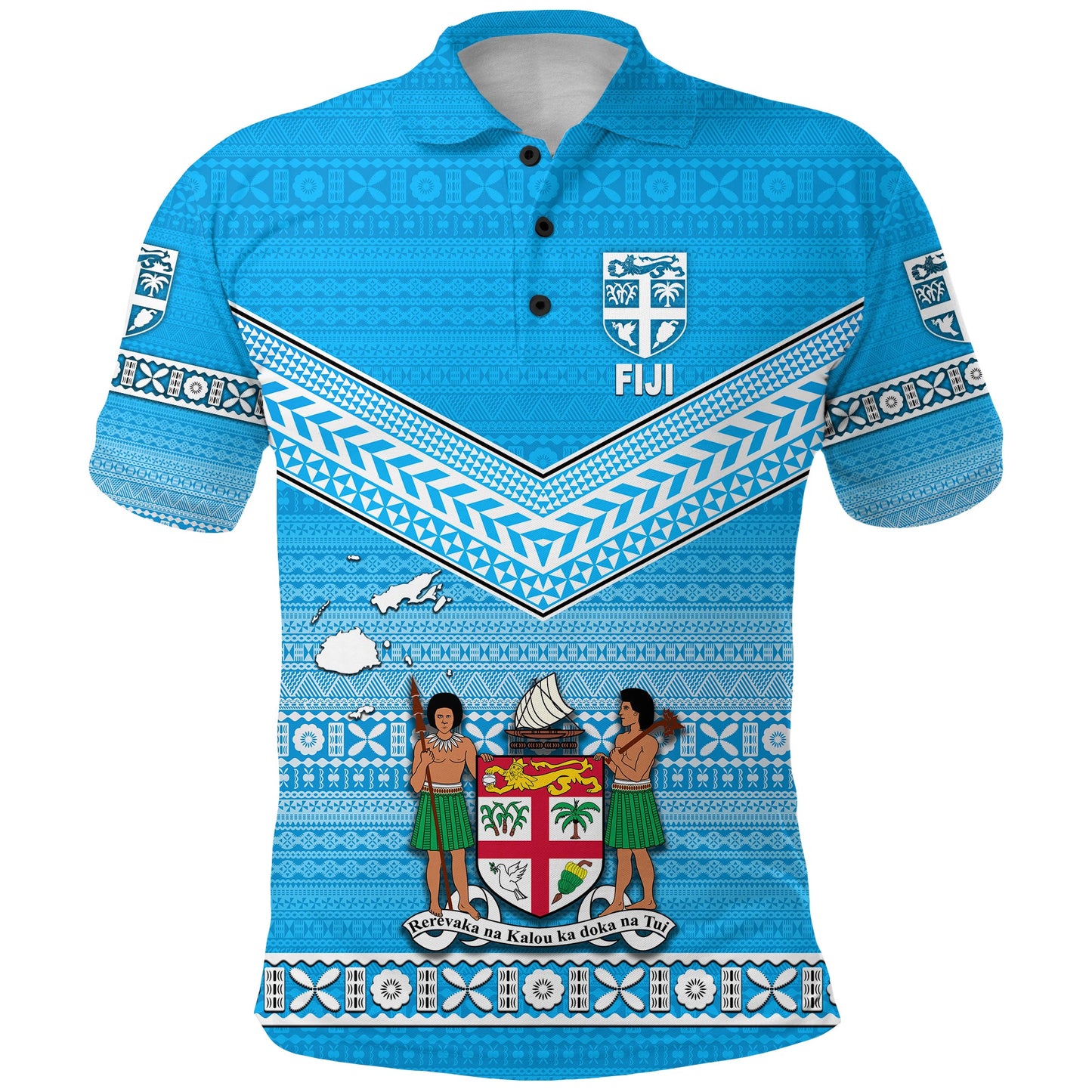 Fiji Polo Shirt Tapa Simple Style