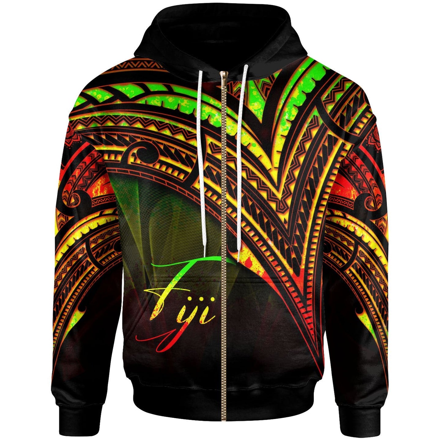 Fiji Zip Hoodie Reggae Color Cross Style