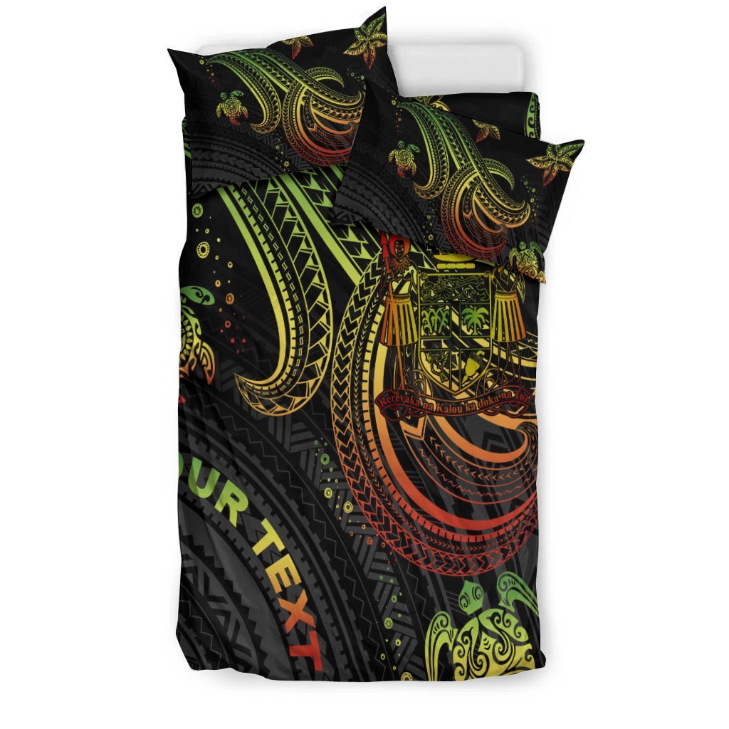 Fiji Custom Personalised Bedding Set Reggae Turtle