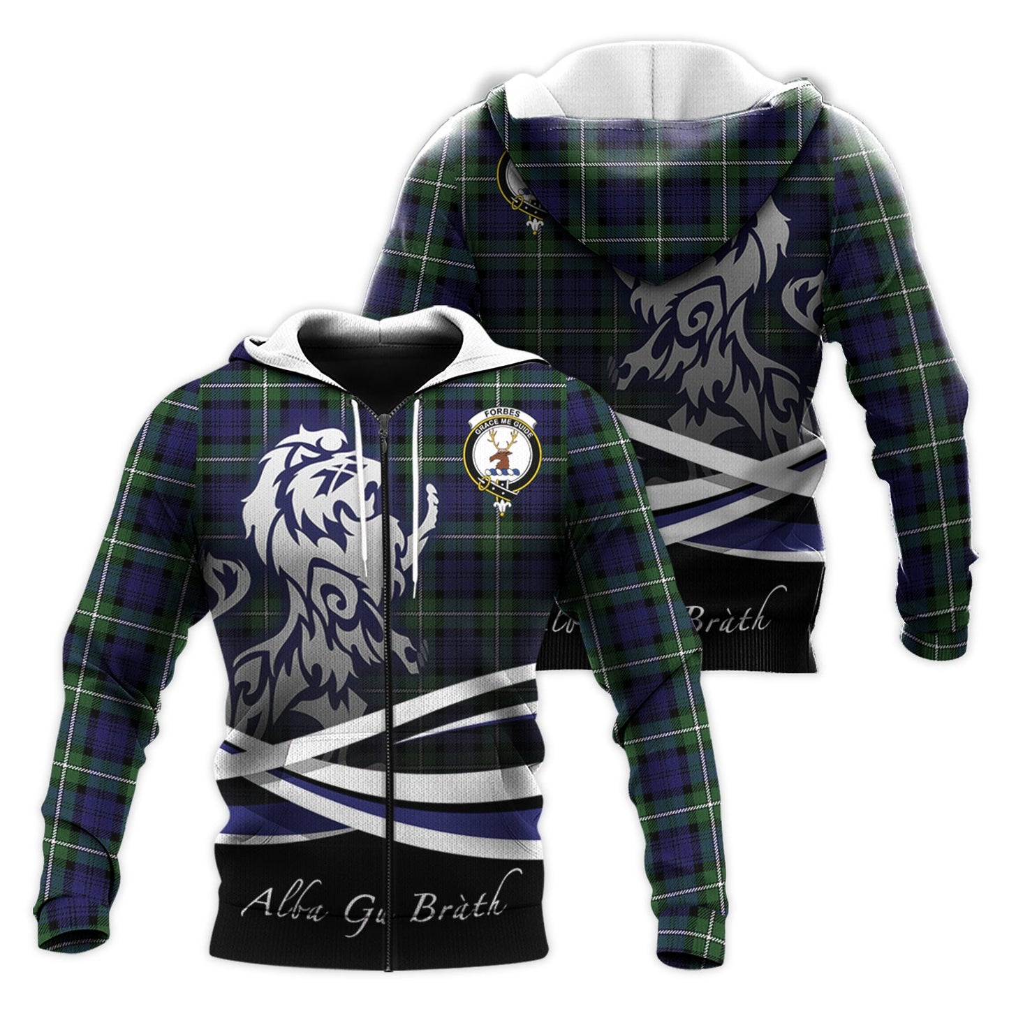 Printivon Forbes Modern Tartan Scottish Lion Hoodie
