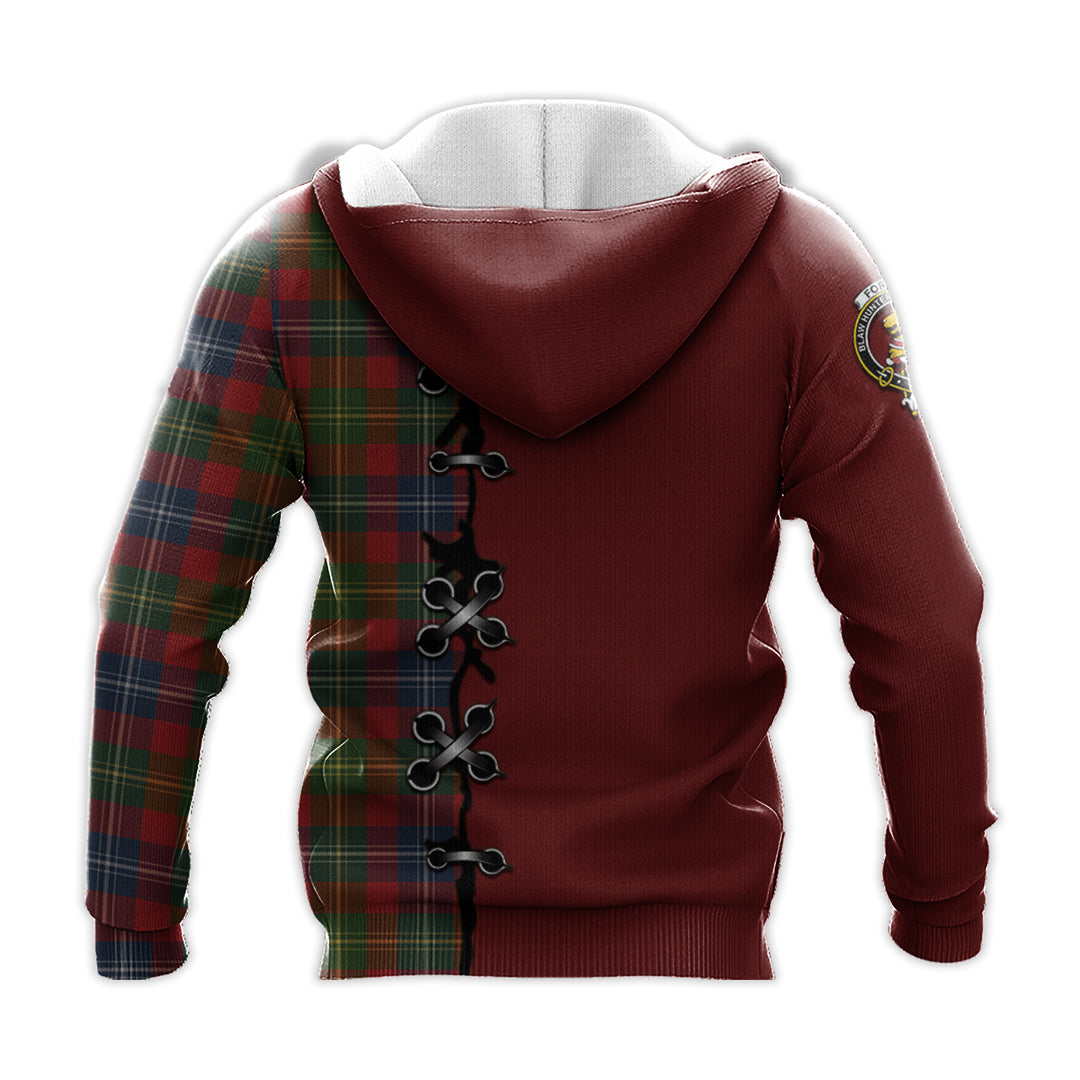 Printivon Forrester Or Foster Tartan Hoodie Lion Rampant And Celtic Thistle Style